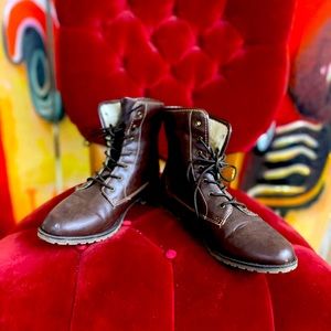 Brown Sporto Ankle lace up leather boots size 8